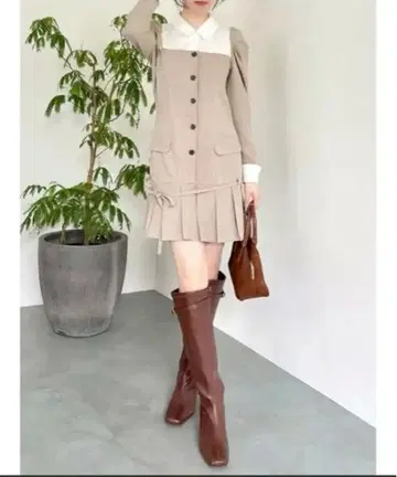 dazzlin 밑단 플리츠 자켓 미니 원피스 원피스