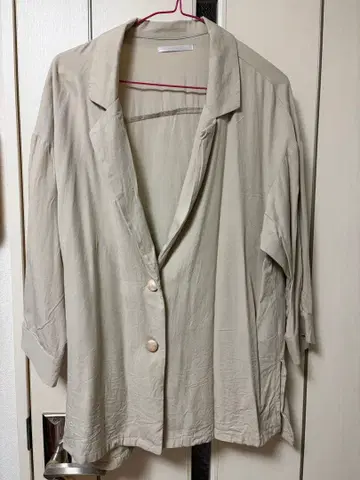 베이지 더블 브레스트 테일러드 자켓