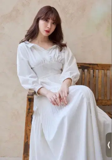 Herlipto 플리츠 오픈 셔츠 드레스 S 사이즈