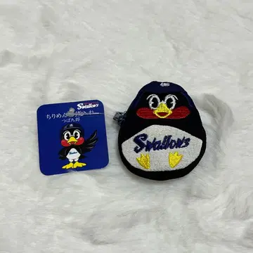 도쿄 야쿠르트 스왈로스 츠바쿠로 크레이프 원단 동전 지갑