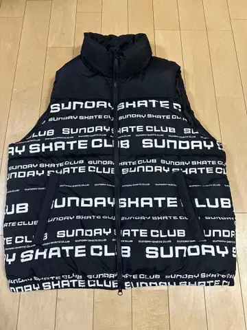 SUNDAY SKATE CLUB 로고 다운 베스트 L 사이즈
