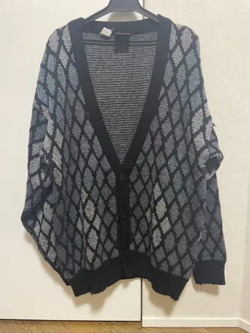 COLORE 니트 가디건 아가일 무늬 블랙 이탈리아제