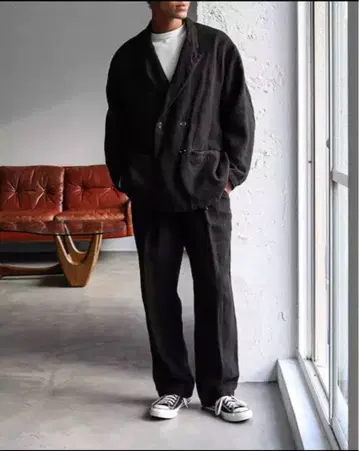 CONFECT 기모 린넨 더블 브레스트 셋업