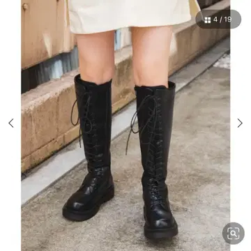 레이스업 롱 부츠 24.5cm