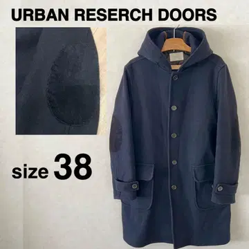 어반 리서치 도어스 엘보 패치 후디드 코트 네이비