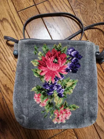 꽃무늬 자수 코듀로이 사코슈 그레이