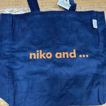 niko and - 코듀로이 토트백 네이비
