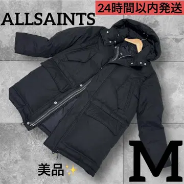 새상품급 ALLSAINTS 다운 자켓 블랙 후드 롱 코트 M