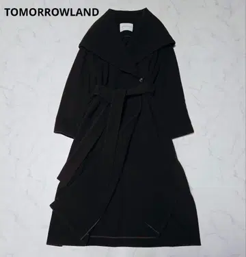 새상품급 투모로우랜드 울 비버 빅 칼라 롱 코트 S