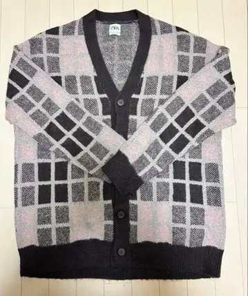 ZARA 가디건 핑크 x 브라운