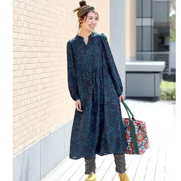 택 포함 새상품 티티카카 원피스 페이즐리 무늬 에스닉