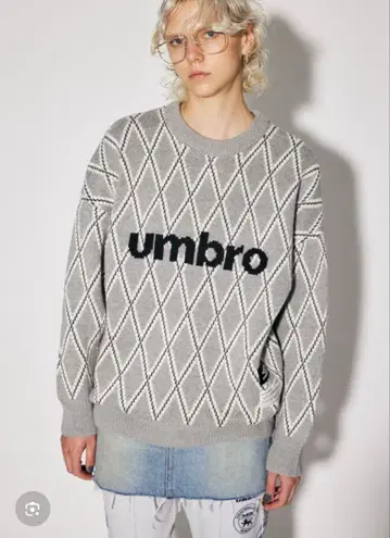 umbro 다이아몬드 패턴 스웨터 그레이