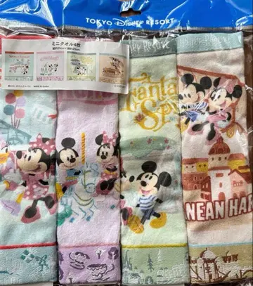 도쿄 디즈니 리조트 미니 타월 4개 세트