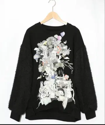 이즈스칼라 프린지 쉬폰 절개 쭈리 풀오버