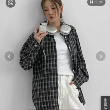 BLACKUP 코티지 루즈핏 체크 셔츠