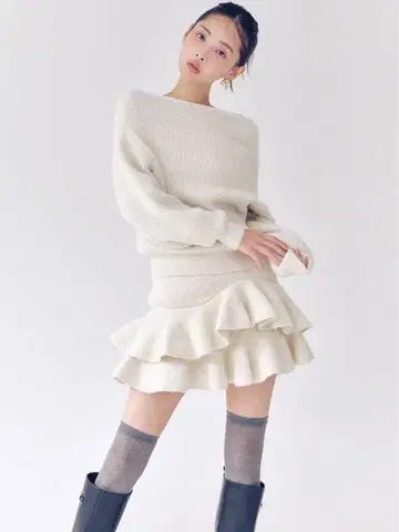 lilybrown 오프숄더 니트 원피스