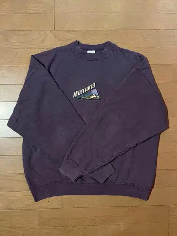 USA산 Montana 자수 맨투맨 구제 의류 XL 상당