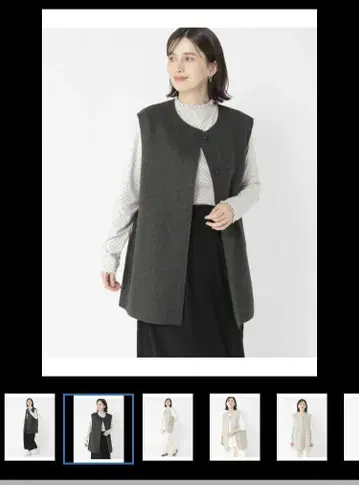 studio CLIP 니들 펀치 크루넥 베스트 차콜