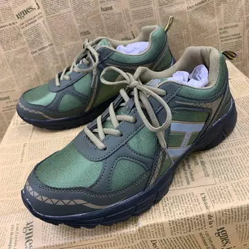 새상품 남성용 24.5cm 경량 반사판 스포츠 스니커즈 그린 1348