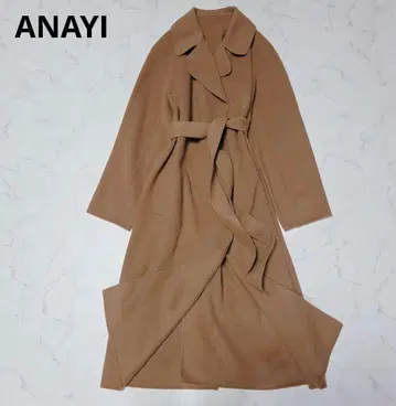 새상품급 아나이 라이트 리버 더블 페이스 코트 벨트 카멜