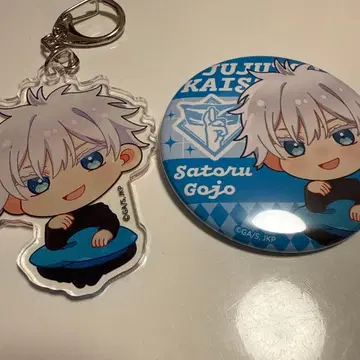 주술회전 이온 콜라보 아크릴 키링/캔뱃지 고죠 사토루