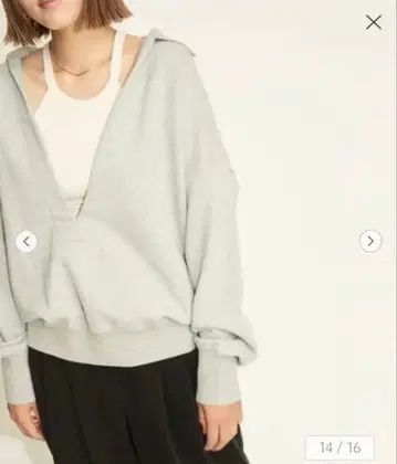 BEAUTY&YOUTH V넥 맨투맨 그레이