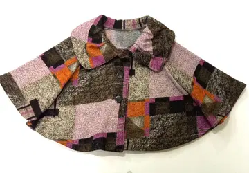 M2 케이프 코트 패치워크풍 판초 센소유니코 지우 마츠오 인터내셔널