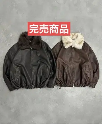 [ 완판 ] that's life 자츠라이프 퍼 자켓 가죽 M 사이즈