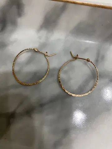 아가트 골드 후프 귀걸이