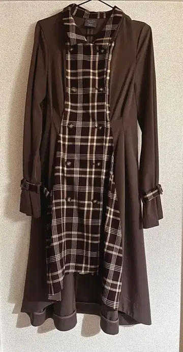 MASCATALE 트렌치 체크 원피스