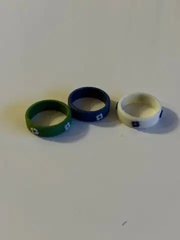 라르디니 부토니에르 실리콘 반지 3개 세트 화이트 그린 네이비