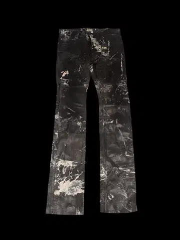 LGB 루그랑 블루 페인트 가공 블랙 플레어 팬츠