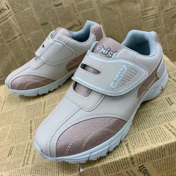 새상품 여성용 23.0cm 경량 벨크로 테이프 스니커즈 복숭아색 5939