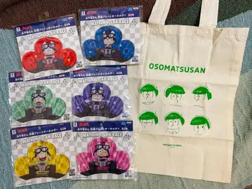 오소마츠 6쌍둥이 소나무 모양 아크릴 키링 세트 + 에코백