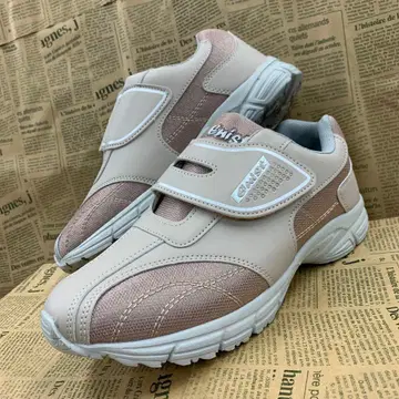 새상품 여성용 24.0cm 경량 벨크로 테이프 스니커즈 복숭아색 5939