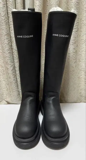 1회 착용 앵커키 가죽 라이크 롱 부츠 블랙 이번 시즌 완판