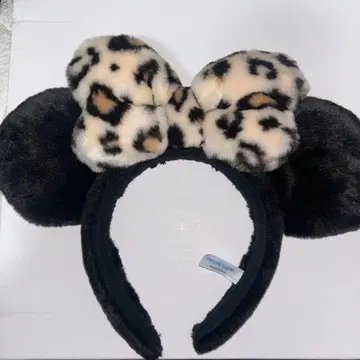 레오파드 무늬 리본 포함 머리띠