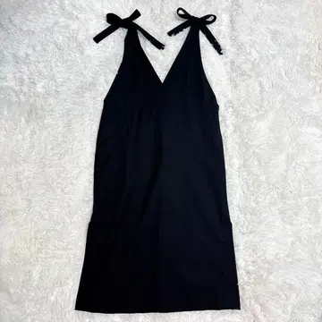 ujoh 살로펫 롱 스커트 리본 블랙 오버롤