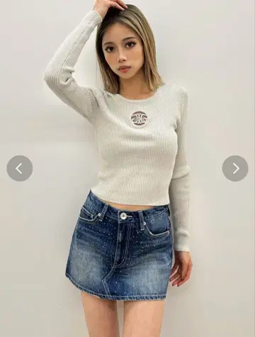 GYDA 비쥬 데님 스커트 라이크 숏팬츠 / 블루 / S