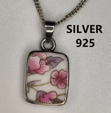 핑크 플라워 실버 925 꽃무늬 펜던트 목걸이