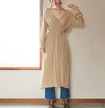 시착만 한 상품, 새상품급 개럴개런트 드레이프감 랩 원피스 베이지