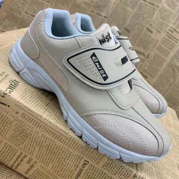 새상품 여성용 23.0cm 경량 벨크로 테이프 스니커즈 베이지5939