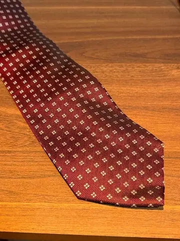 고타이리쿠 버건디 체크 무늬 넥타이, 새상품급