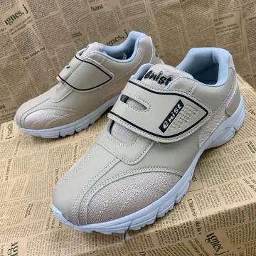 새상품 여성용 23.5cm 경량 벨크로 테이프 스니커즈 베이지 5939