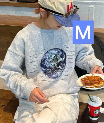 CIAOPANIC TYPY EARTH 맨투맨 그래픽 프린트 그레이