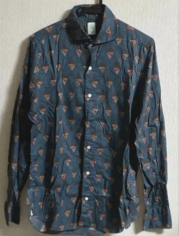 [ 새상품급 ] Finamore 피나모레 다크 블루 긴팔 셔츠 M