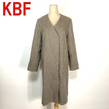 A1734 KBF 롱 코트 울 노카라 베이지 F