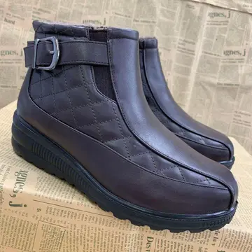 새상품 여성용 23.0cm 인조 가죽 보아 안감 부츠 짙은 갈색 6458