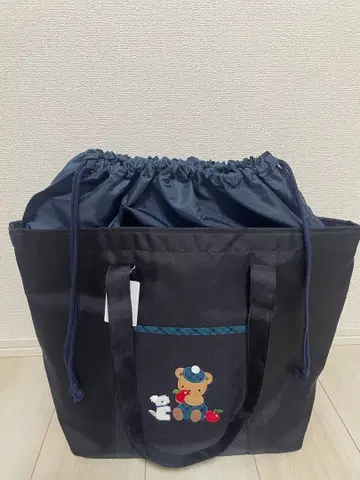 산원 한정판 familiar 네이비 토트백 대용량
