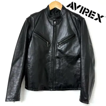 AVIREX 소가죽 가죽 싱글 라이더 자켓 블랙 M